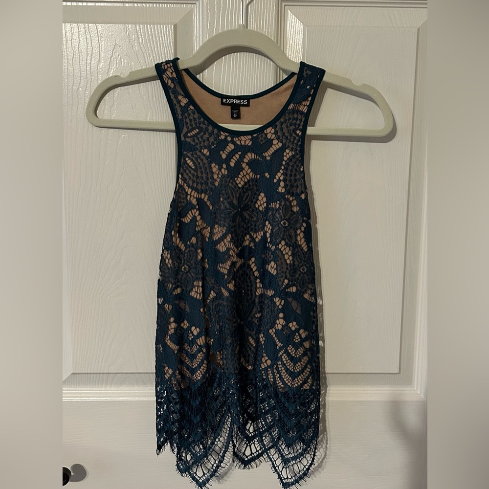 Lace Overlay Tank Top